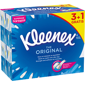 Kleenex Original 3-lagige Papiertaschentücher in der Box, 4× 72 Stück