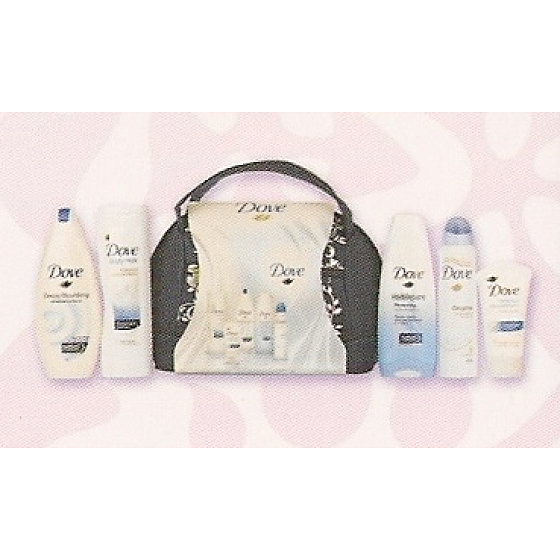 Dove Original Body Lotion + 2x Duschgel + Deodorant Spray + Handcreme + Tasche, Kosmetikset
