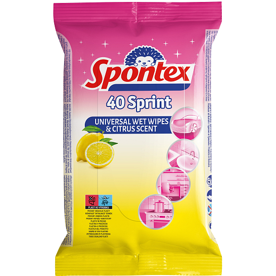Spontex Sprint Citrus Feuchttücher Allzweck 40 Stück