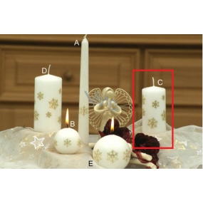 Lima Schneeflocke Kerze weiß Zylinder 50 x 100 mm 1 Stück