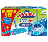 Spontex Express System Plus Reinigungsset, Flachmopp + Eimer 8 l