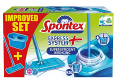 Spontex Express System Plus Reinigungsset, Flachmopp + Eimer 8 l
