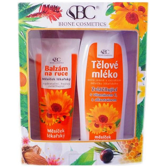 Bione Cosmetics Ringelblume medizinische Körperlotion 500 ml + Handbalsam 200 ml, Kosmetikset