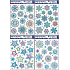 Fensterfolie ohne kleberfarbene Flocken und Sterne 30 x 20 cm 1 Blatt