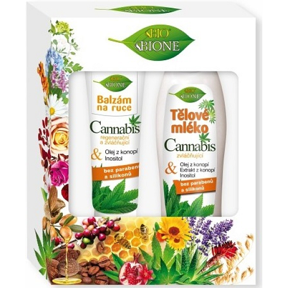 Bione Cosmetics Cannabis Körperlotion 500 ml + Handlotion 200 ml, Kosmetikset