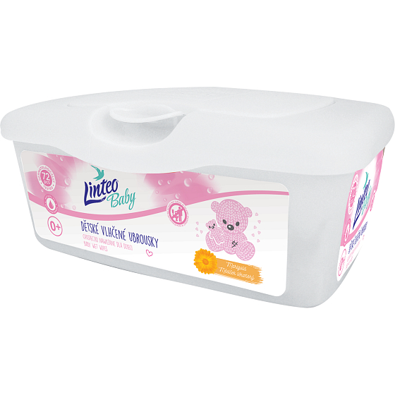 Linteo Baby Soft & Cream Feuchttücher für Kinder Box mit 72 Stück