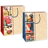 Ditipo Geschenk Papiertüte 26,4 x 13,6 x 32,7 cm beige - Auto, Uhr, Kegel