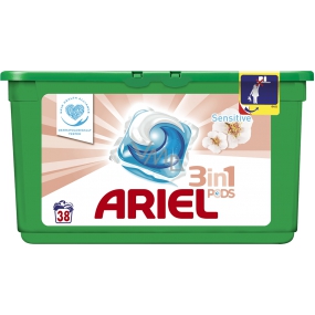 Ariel 3in1 Empfindliche Gelkapseln zum Waschen von Kleidung 38 Stück 1094,4 g