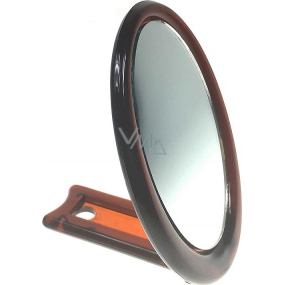 Spiegel mit Griff oval braun 12 x 9,5 cm 60190