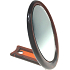 Spiegel mit Griff oval braun 12 x 9,5 cm 60190