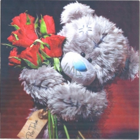 Me to You 3D-Grußkarte für Sie, Teddybär mit Rosen 15,5 x 15,5 cm