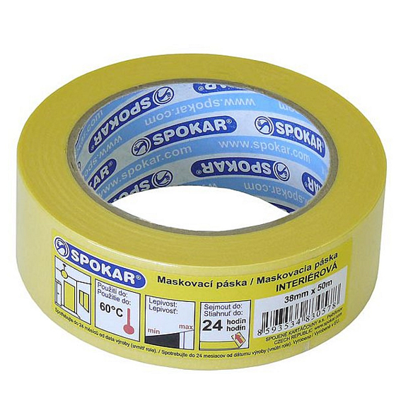 Spokar Paper Abdeckband, 1 Tag, bis 60 °C, Abmessungen 48 mm × 50 m