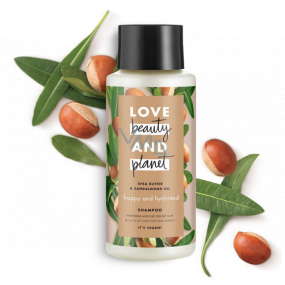 Love Beauty & Planet Feuchtigkeitsspendendes Shampoo mit Sheabutter und Sandelholz für trockenes Haar 400 ml