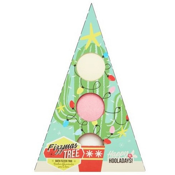 Schmutzige Werke Happy Naturals Fizzmas Tree funkelnde Badebomben 3 x 70 g, Kosmetikset