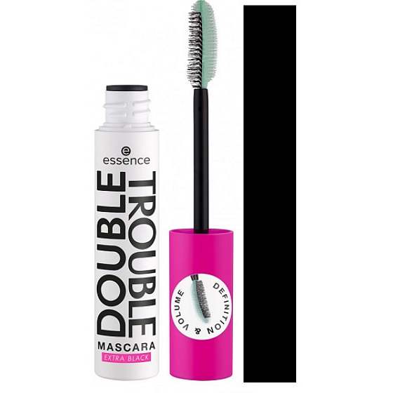 Essence Double Trouble Mascara für maximale Länge und Volumen extra schwarz 12 ml
