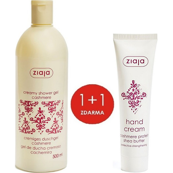 Ziaja Kaschmir Creme-Duschseife 500 ml + Kaschmirproteine und Sheabutter Handcreme 100 ml, Duopack