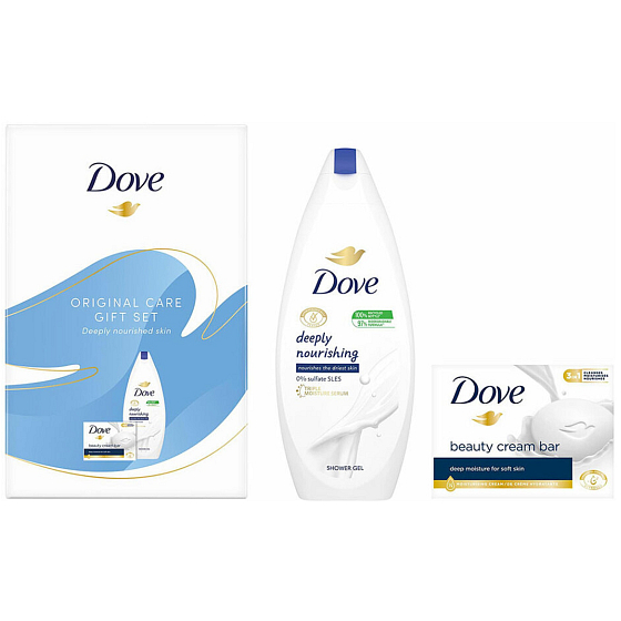 Dove Original Care Deeply Nourishing Cream Shower Gel 250 ml + Beauty Cream Bar Cream Toilet Soap 90 g, Kosmetikset