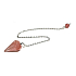 Kristall rosa Pendel Naturstein 2,5 cm + 18 cm Kette mit Perle, Steinchen