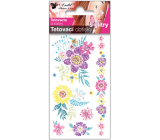 Tattoo-Abziehbilder mit Glitter Blumen 10,5 x 6 cm