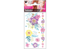 Tattoo-Abziehbilder mit Glitter Blumen 10,5 x 6 cm