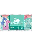 Harmony Dino Kinder 3-lagiges Toilettenpapier, 8 Rollen, 17,5 m Rolle