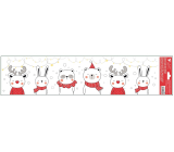 Fensterfolie Weihnachten bunt mit Glitter Bär und Hase 64 x 15 cm