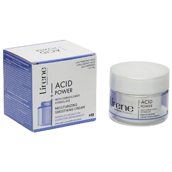 Lirene Acid Power Moisturizer mit Kornblumenhydrolat, reduziert Falten 50 ml