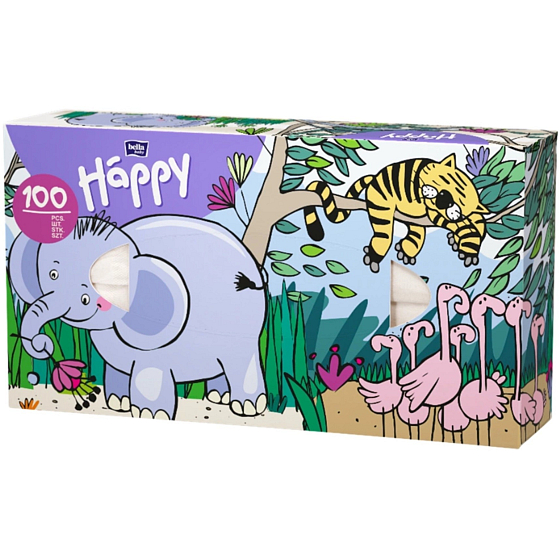 Bella Happy Baby hygienické kapesníky 2 vrstvé 100 kusů různé motivy