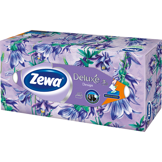 Zewa Deluxe Family Box 3-lagige Papiertaschentücher, 90 Stück