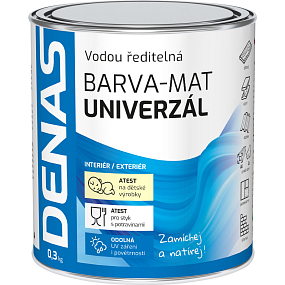 DENAS UNIVERZÁL-MAT Oberfarbe für Holz, Metall und Beton, 0240 dunkelbraun, 0,3 kg
