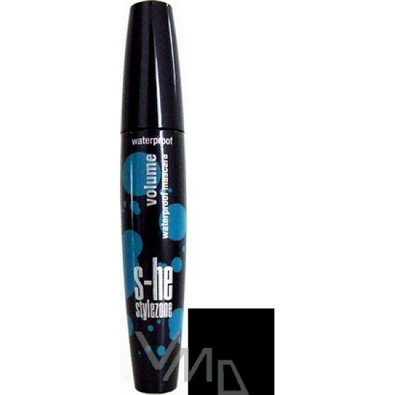 S-he Stylezone Volumen wasserdichter Mascara-Farbton 01 Schwarz 12 ml