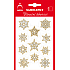 Arch Holographische dekorative Weihnachtsaufkleber mit Glitzer 707-GG Silber-Gold 8,5 x 12,5 cm
