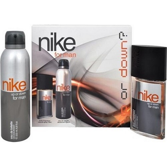 Nike Up oder Down für Männer parfümiertes Deodorantglas für Männer 75 ml + Deodorant Spray 200 ml, Kosmetikset