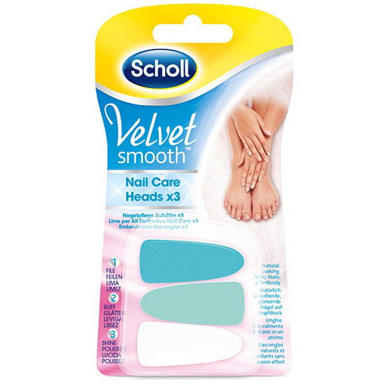 Scholl Velvet Smooth Pink Ersatzkopf für elektrische Nagelfeile 3 Stück