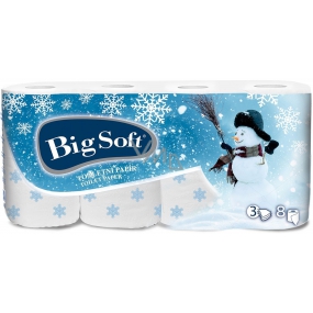 Big Soft Winter Snowman Toilettenpapier mit Druck 3-lagig 160 Stück 8 Stück