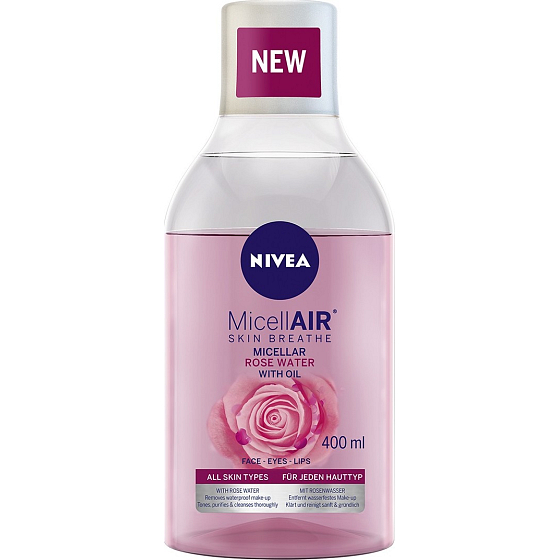 Nivea MicellAir zweiphasiges Mizellenwasser mit Rosenwasser 400 ml