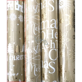 Zöwie Geschenkpapier 70 x 150 cm Weihnachten Luxury Urban mit goldener Prägung - Frohe Weihnachten, Bäume, Hirsche, Häuser