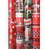Zöwie Geschenkpapier 70 x 150 cm Weihnachtsgrün, rot mit Flaschen, Herzen und Sternen