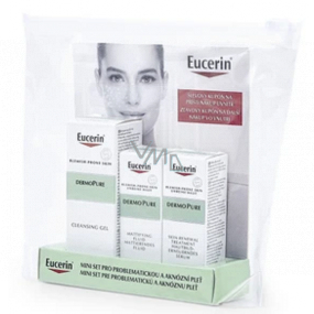Eucerin DermoPure Tiefenreinigungsgel 20 ml + Hautregenerations-Serum 5 ml + mattierende Emulsion 5 ml, Kosmetik-Set für problematische und zu Akne neigende Haut