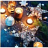 Nekupto Weihnachtsgeschenkkarten Kerzen mit Sternen 6,5 x 6,5 cm 6 Stück