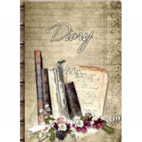 Ditipo Tagebuch Nostalgie Bücher, Blumen B5 17 x 24 cm