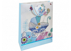 Nekupto Geschenk Papiertüte 26 x 32 x 12,5 cm Kinderwagen 1658 40 KFL