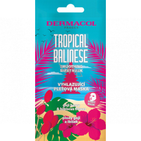 Dermacol Tropical Balinese glättende Textilmaske mit Hibiskusblüten-Extrakt und Goji-Frucht 15 ml