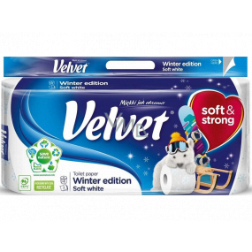 Velvet Winter Edition feines weißes Toilettenpapier mit Winterdruck 150 Stück 3lagig 8 Stück