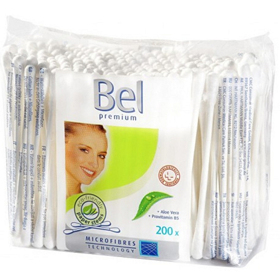 Bel Premium Aloe Vera und Provitamin B5 Papier-Wattestäbchen 200 Stück