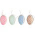 Ei zum Aufhängen mit Spitze und Polka Dots 6 cm 1 Stück