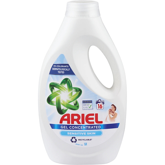 Ariel Sensitive Skin flüssiges Waschgel 16 Dosen 880 ml