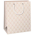 Ditipo Geschenkpapiertüte 18 x 10 x 22,7 cm Weiß, braune Ornamente