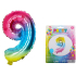Wiky Aufblasbarer Regenbogen Ballon Nummer 9, 40 cm