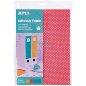 Apli Set selbstklebende Stoffe mit Punkten A4 gemischte Farben 4 Stück